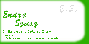 endre szusz business card